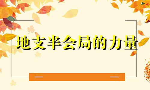 地支半会局的力量 地支半会什么意思